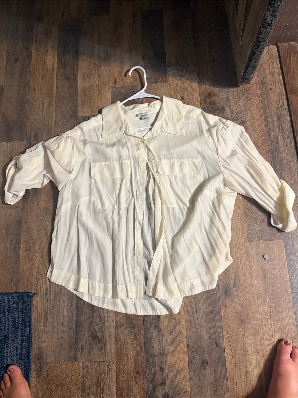 a new day Cream Button-Down Shirt size xxl